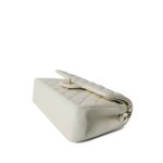 Ivory Caviar Quilted Classic Flap Small Light Gold Hardware - Image 6