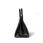 Birkin 35 Black Box Calfskin Palladium Plated F Square Stamp - Image 3