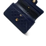 Navy Lambskin Quilted Classic Flap Small Gold Hardware - Image 10