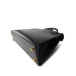 Mini Kelly 20 Sellier Black Box Calfskin Gold Plated B Stamp - Image 11