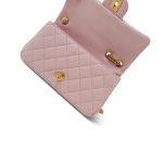 Light Pink Lambskin Quilted Sweet Camelia Single Flap Aged Gold Hardware - Image 16