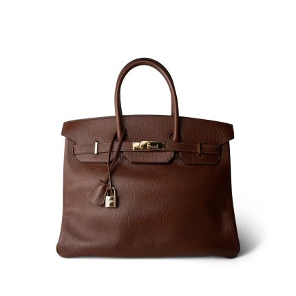 Birkin 35 Brown Ardennes Gold Plated [B] Stamp