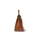 Kelly 28 Gold Courchevel Leather Gold Plated Hardware V Circle Stamp - Image 18