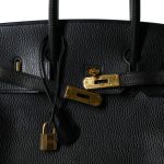 Birkin 35 Black Ardennes Gold Plated [C] Stamp - Image 13