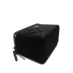 Black Velvet Quilted Small Vanity Case Black Hardware - Image 8