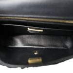 Black Lambskin Floral Satin Mini Rectangular Bag Light Gold Hardware - Image 12
