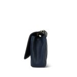 Navy Caviar Quilted CC Filigree Single Flap Bag Medium Aged Gold Hardware - Image 3