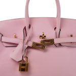 Birkin 25 Rose Sakura Swift Gold Plated X Stamp - Image 5