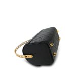 Black Lambskin Quilted Mini Vanity Chest With Handle Gold Hardware - Image 5