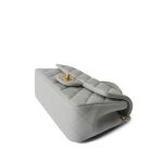 21A Grey Lambskin Quilted Mini Top Handle Aged Gold Hardware - Image 9