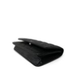 Black Caviar Quilted Wallet on Chain WOC Silver Hardware - Image 7