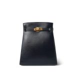Kelly Sport PM Blue Indigo Calfskin Gold Plated U Circle Stamp
