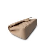 Beige Lambskin Quilted Classic Flap Medium Gold Hardware - Image 6