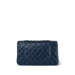 16B Navy Caviar Quilted Classic Flap Medium Ruthenium Hardware - Image 4