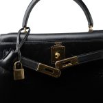 Kelly Sellier 28 Black Box Calfskin Gold Plated T Circle Stamp - Image 9