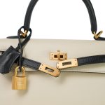 Kelly Sellier 25 Bi-Color Horseshoe (HSS) Craie/Noir Epsom Gold Plated D Stamp - Image 9