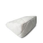 22S White Lambskin Quilted 19 Flap Small Mixed Hardware - Image 9