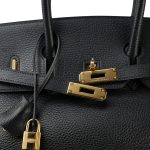 Birkin 35 Black Ardennes Gold Plated [G] Stamp - Image 4