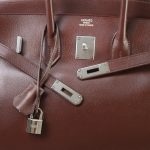 Birkin 35 Havana Evergrain Palladium Plated [L] Stamp - Image 9