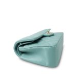 20C Tiffany Blue Caviar Quilted Classic Flap Small Light Gold Hardware - Image 7