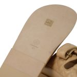 24P Beige Lambskin Quilted Velcro Sandals/Mules Light Gold Hardware - Image 12