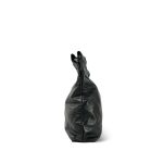 24P Black Crumpled Calfskin Quilted 22 Hobo Bag Medium Aged Gold Hardware - Image 3