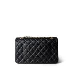Black Caviar Quilted Medium Classic Flap Gold Hardware - Image 3