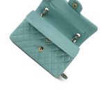 20C Tiffany Blue Caviar Quilted Classic Flap Small Light Gold Hardware - Image 16