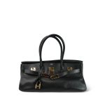 Shoulder Birkin 42 JPG Noir Clemence Gold Plated [J] Stamp - Image 8