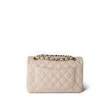 Light Beige/Nude Caviar Quilted Classic Flap Small LGHW - Image 4