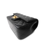 16C Black Caviar Quilted Mini Rectangular Single Flap - Image 7