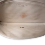 Ivory/Light Beige Caviar Quilted Classic Clutch Silver Hardware - Image 8