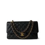 Black Caviar Quilted Medium Classic Flap Gold Hardware - Image 10