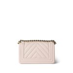Light Pink Boy Bag Small Caviar Quilted Light Gold Hardware - Image 13