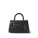 24A Black Caviar Quilted Small Coco Handle Light Gold Hardware - Image 11