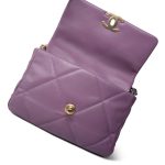 20B Purple Goatskin Quilted 19 Flap Small Mixed Hardware - Image 11