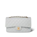 Vintage Light Blue Lambskin Quilted Medium Classic Flap Gold Hardware - Image 4