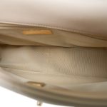 21B Beige Lambskin Quilted 19 Flap Medium/Large Mixed Hardware - Image 9
