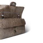 Grey Metallic Python Medium Classic Double Flap - Image 9