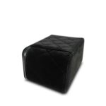 Black Velvet Quilted Small Vanity Case Black Hardware - Image 11