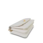 White Caviar Quilted Flap Charm Wallet On Chain WOC Gold Hardware - Image 8