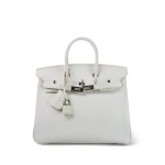 Birkin 25 White Epsom Palladium Plated [K] Stamp - Image 5
