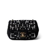 Cosmos Tweed Pearl Mini Flap Bag LGHW - Image 2