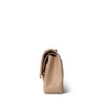 Beige Clair Caviar Quilted Classic Flap Medium Gold Hardware - Image 4