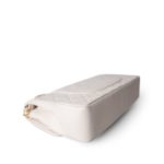 Vintage White Lambskin Quilted Double Flap Medium GHW - Image 11