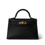 Mini Kelly Sellier Black Veau Epsom Gold Plated Hardware D Stamp - Image 3