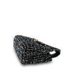24P Black White Sequin Tweed Quilted Nano Kelly Shopper Aged Gold Hardware - Image 8