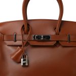 Birkin 30 Noisette Box Calfskin Gold Plated E Square Stamp - Image 4