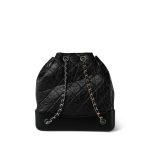 Black Aged Calfskin Quilted Gabrielle Backpack Small MHW - Image 4