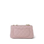 Light Pink Lambskin Quilted Sweet Camelia Single Flap Aged Gold Hardware - Image 7
